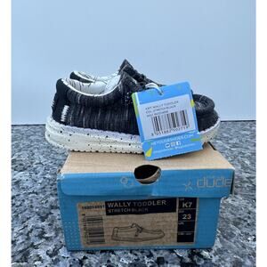Hey Dude Wally Basic Black Slip-On Shoes Kids Size TD7 | Lightweight